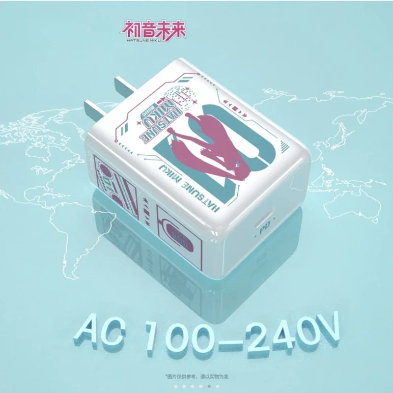 Hatsune Miku anime periphery co branded charger head PD30W fast charging plug is suitable for mobile phone