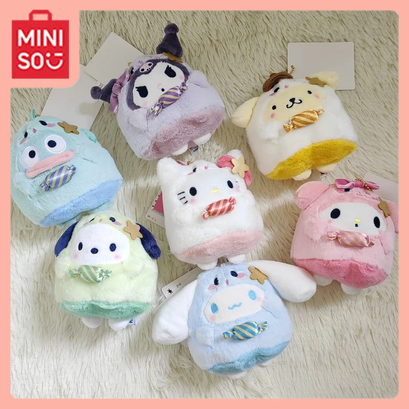 

MINISO Kawaii Cartoon Cute Sanrio Kuromi My Melody Cinnamoroll Anime Little Doll Series Lint Doll Accessory Student Schoolbag