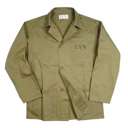 WW2 US Soldier Navy HBT USN Jacket  Replica  Plywood Suit Khaki Running Shirt for Men's Outdoor Training Jacket WW2 Coat
