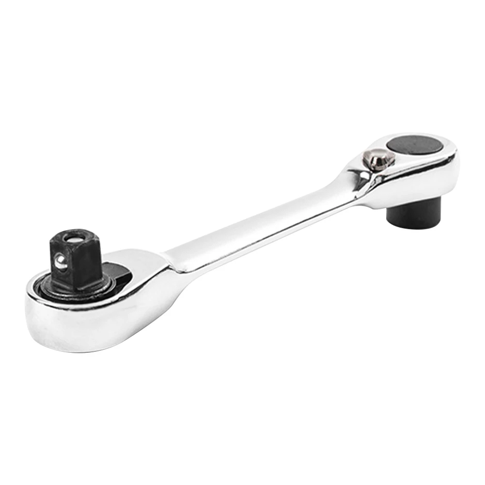 Chiave a cricchetto a presa rapida a doppia estremità Chiave a cricchetto a doppia testa 1/4 Chiave a doppio uso da 72 denti Strumenti di riparazione manuale regolabili