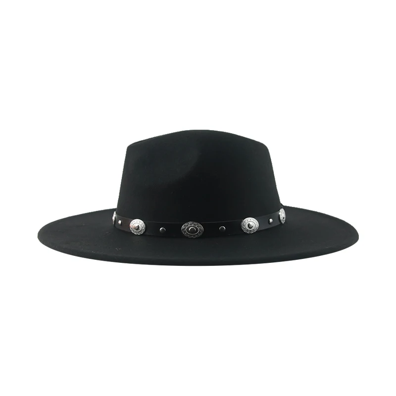 Hats Hat Fedora Hats for Women Panama Wide Brim 9.5cm Big Size Belt Casual Luxury Formal Men Caps Black Khaki Sombreros De Mujer