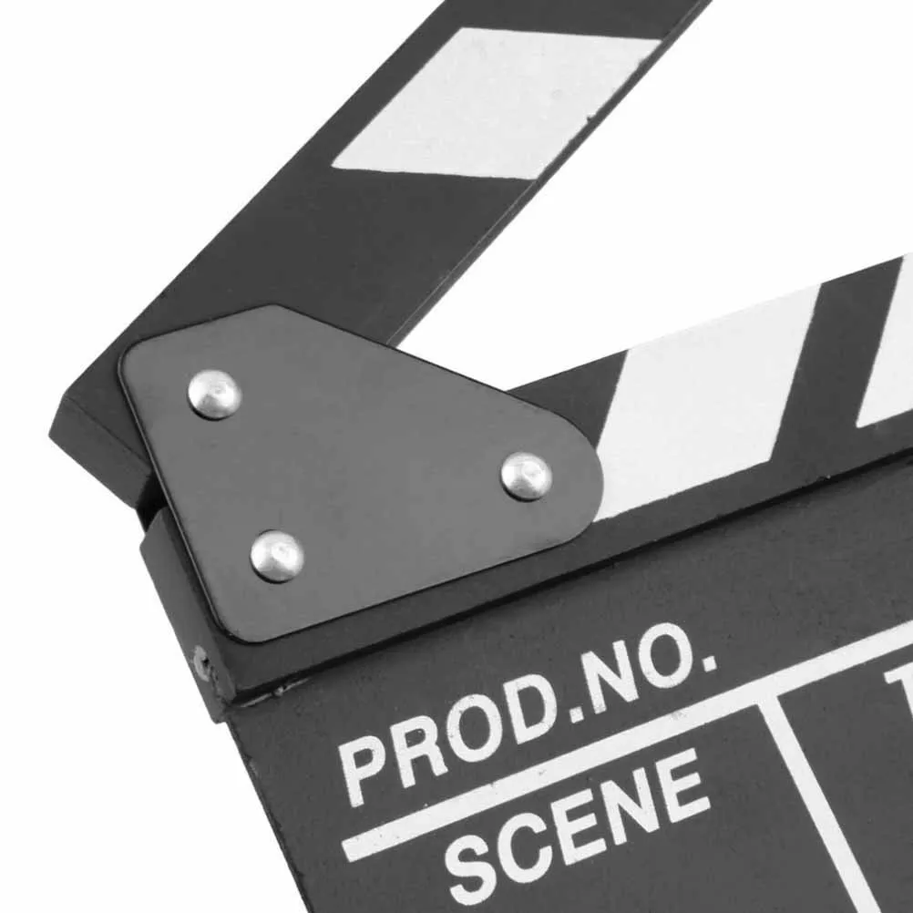 Clapper Board Black Wood Finish Film Clapboard for Movie Making Photo Prop Whiteboard Back for White Balance Kids Role