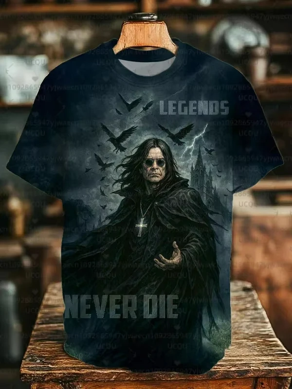الصيف الرجال النساء قصيرة الأكمام Ozzy Osbourne المغني طاقم الرقبة عادية ثلاثية الأبعاد طباعة التعادل صبغ تي شيرت الهيب هوب القمم #4