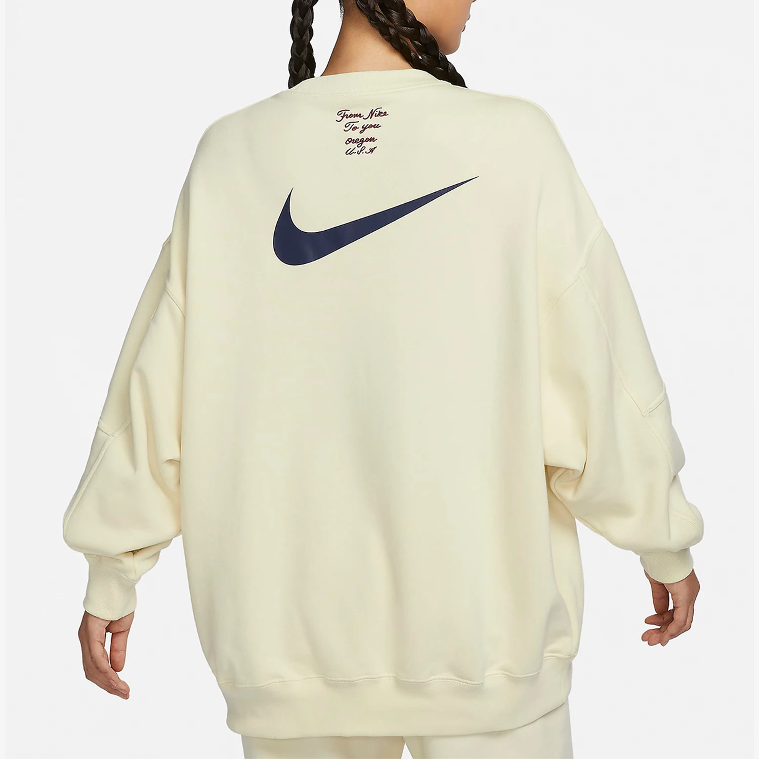 Felpa casual girocollo in maglia allentata da donna nuova Nike genuina invernale 2023 FV8444