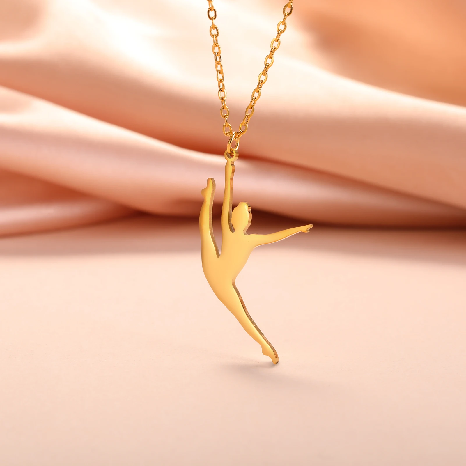 COOLTIME Halskette mit Anhänger für rhythmische Gymnastik, Edelstahl, Trend-Turnerin, Sport-Tänzerin-Halskette, Schmuck, Geschenk für Frauen – Detail 18