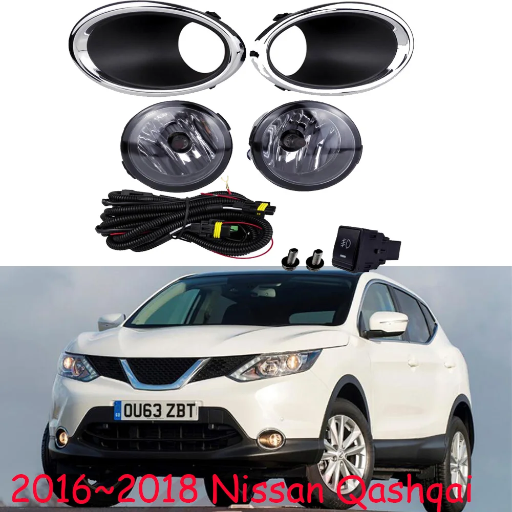 Car bumper headlight for Nissan Qashqai fog light 2016~2018y halogen bulb 4300K Wire of hanress Headlamp for Qashqai fog lamp