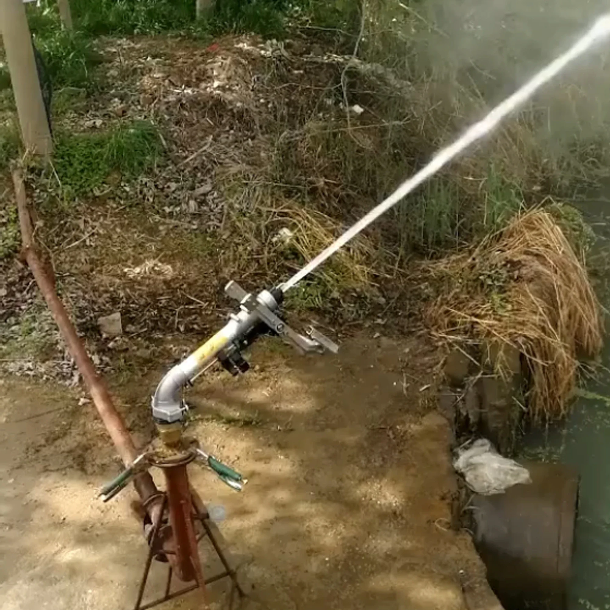 Brida de 3 pulgadas, Material de aleación de aluminio, aspersor de lluvia de largo alcance para riego por aspersión de lluvia