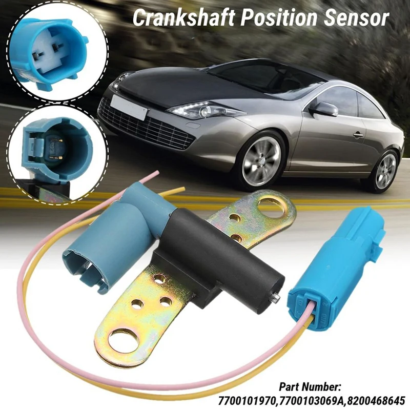 4X 7700101970 2Pin Car Crankshaft Crank Position Sensor For Renault Clio Laguna Espace Megane Scenic Thalia 8200468645