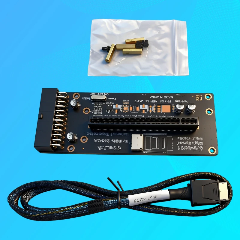 OcuLink SFF-8611 SFF-8612 PCIe4.0 X16 External Graphics Card Adapter Laptop Desktop GPU PCIe 16X Expansion Riser Card With Cable