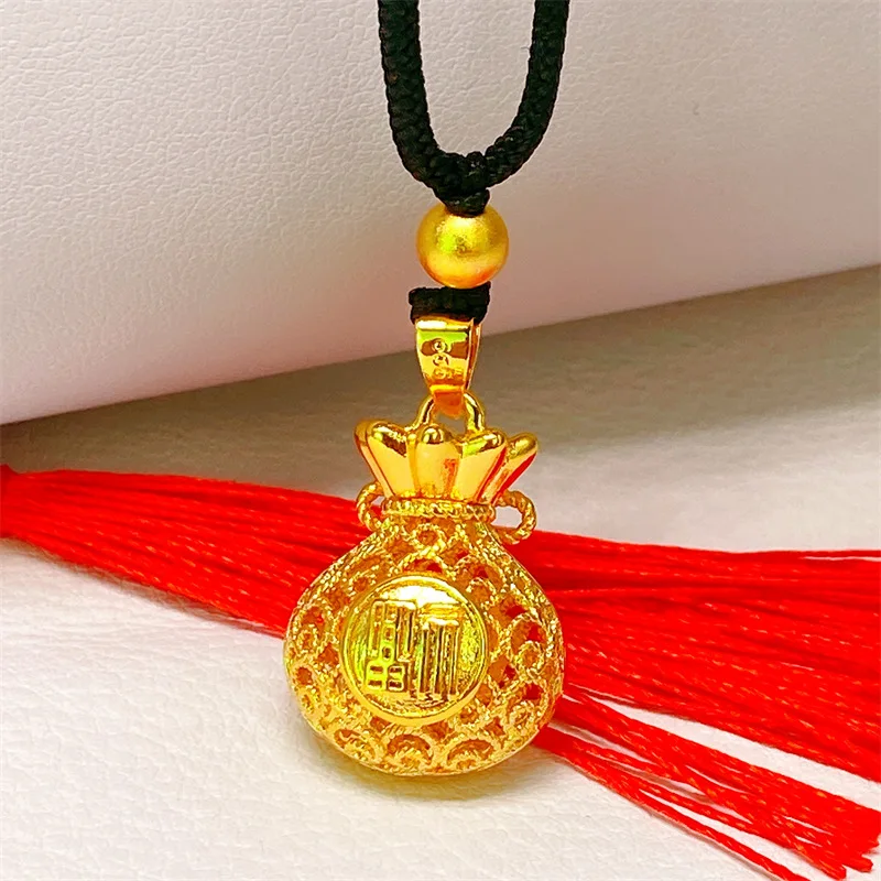 

Treasure Bag Pendants Without Chian Fashion Luxury 24K Yellow Gold Filled Women's Wedding Necklace Annivesary Jewelry Gifts