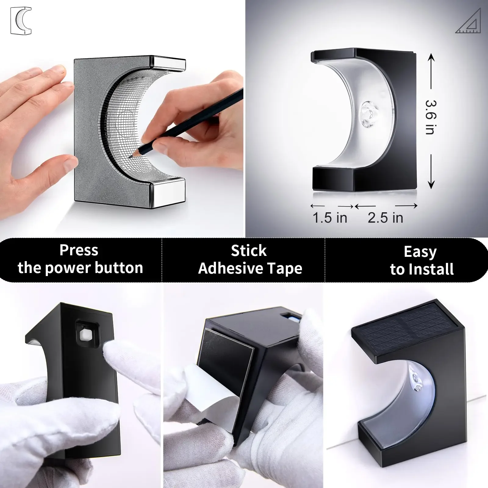 4 Buah Lampu Tangga Tenaga Surya LED Lampu Taman Tenaga Surya Dekorasi untuk Pagar Halaman Belakang Teras Depan Balkon