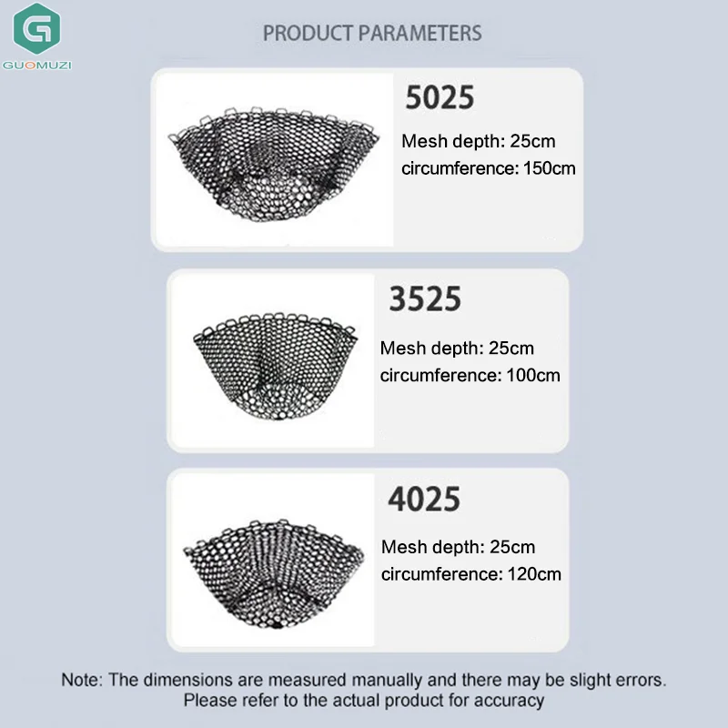 32/40/50CM Portable Collapsible Fishing Net Wear-resistant Rubber Mesh Fish Catch Trap Landing Outdoor Multifunctional Dip Net - view 2