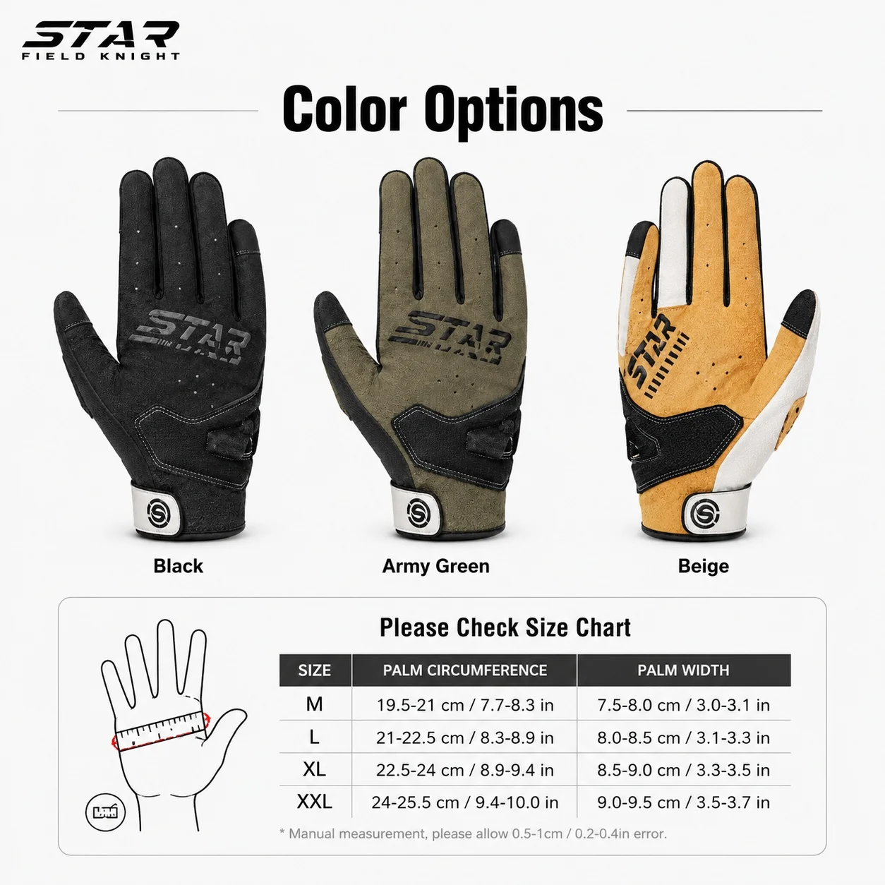 STAR FIELD KNIGHT SKG-577 Summer Motorcycle Gloves Men Lightweight Breathable Touchscreen Full Finger Retro Riding Gloves