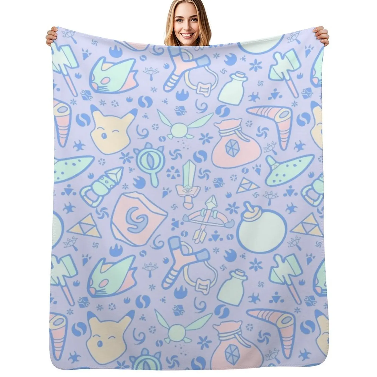 

Zelda Doodlez (Blue Pastel ver.) Throw Blanket warm for winter christmas decoration Soft Plush Plaid christmas gifts Blankets