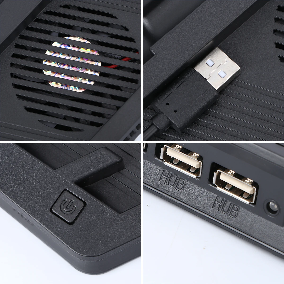 

Vertical Cooling Stand Charging Station For for with Built-in Fans Charging Station 2 Ports USB Hub Gaming Accessories