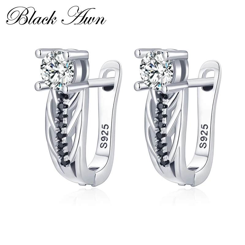 

2023 New Hoop Earrings for Women Classic Silver Color Trendy Spinel Engagement Fashion Jewelry