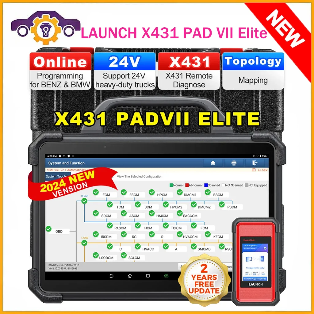 

2024 Launch X431 Pad7 Elite Pad 7 VII Smart Link 7 Throttle III J2534 Obd2 Full System Ecu Programming Machine Scanner Diagnosti