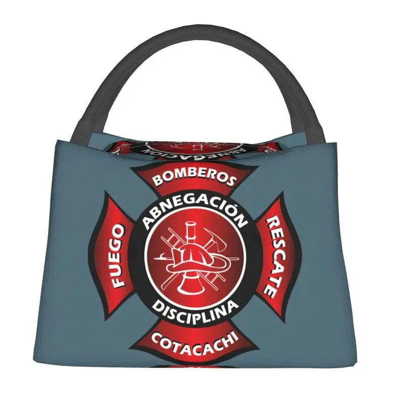 Bomberos Firefighter Insulated Lunch Bags for Work Office Fireman Fire Rescue Waterproof Cooler Thermal Bento Box Women