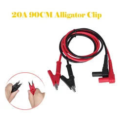 20A 90CM Alligator Clip to Banana Plug Test Cable Lead Connector Dual Probe 4mm Crocodile Clip For Multimeter Measure Tool