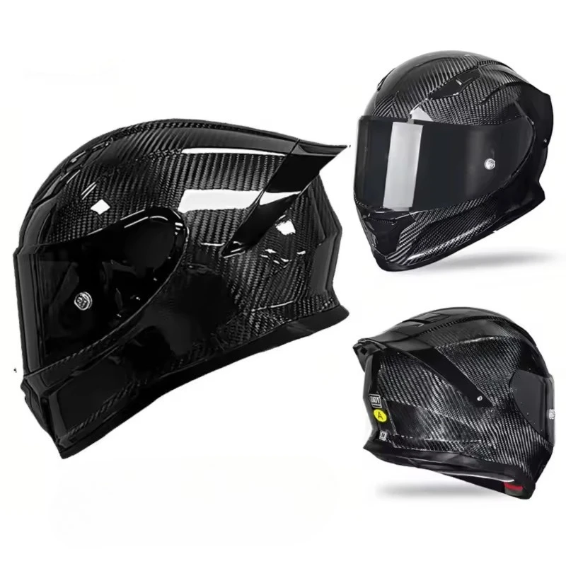 Airo High Quality New Carbon Fiber Full Face Motorcycle Helmet Dark Lens Sun Visor Factory Wholesale 3K 12K Racing Helmets Four
