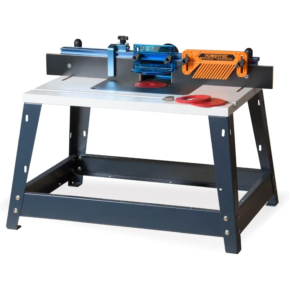 71402 Bench Top Router Table and Fence Set, with 24” x 16” Laminated MDF Top, 2-1/2” Dust Collection Port and Featherboard