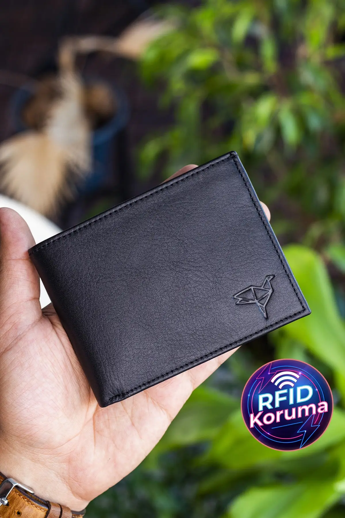 Genuine Leather Black Rfid Blocker Wallet With Coin Hole Stylish Useful Multifunctional Fast And Safe Delivery 2022 Trend Model