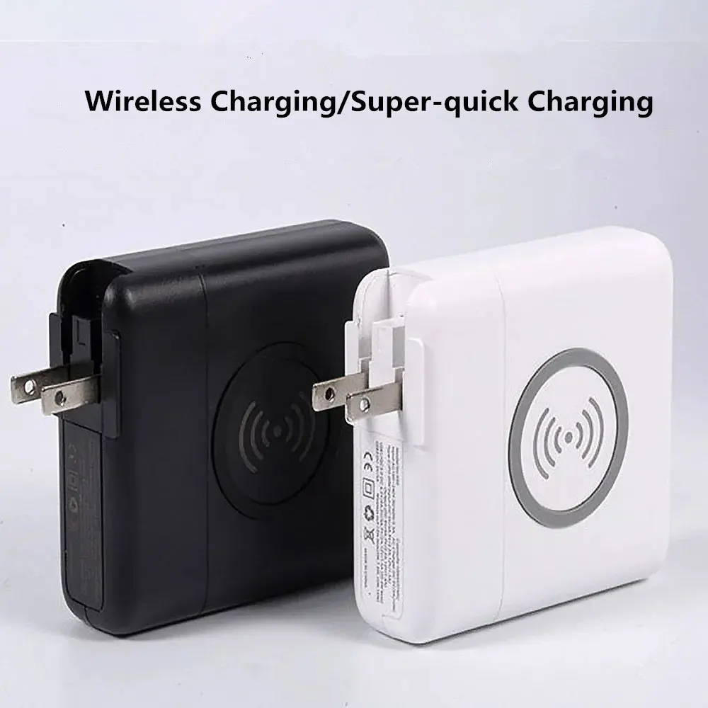 Detachable 22.5W Super Charger 10000mah Wireless Charging USB Type-C Battery 5V/3A,9v,12V PD 20W 4 in 1 Power Bank