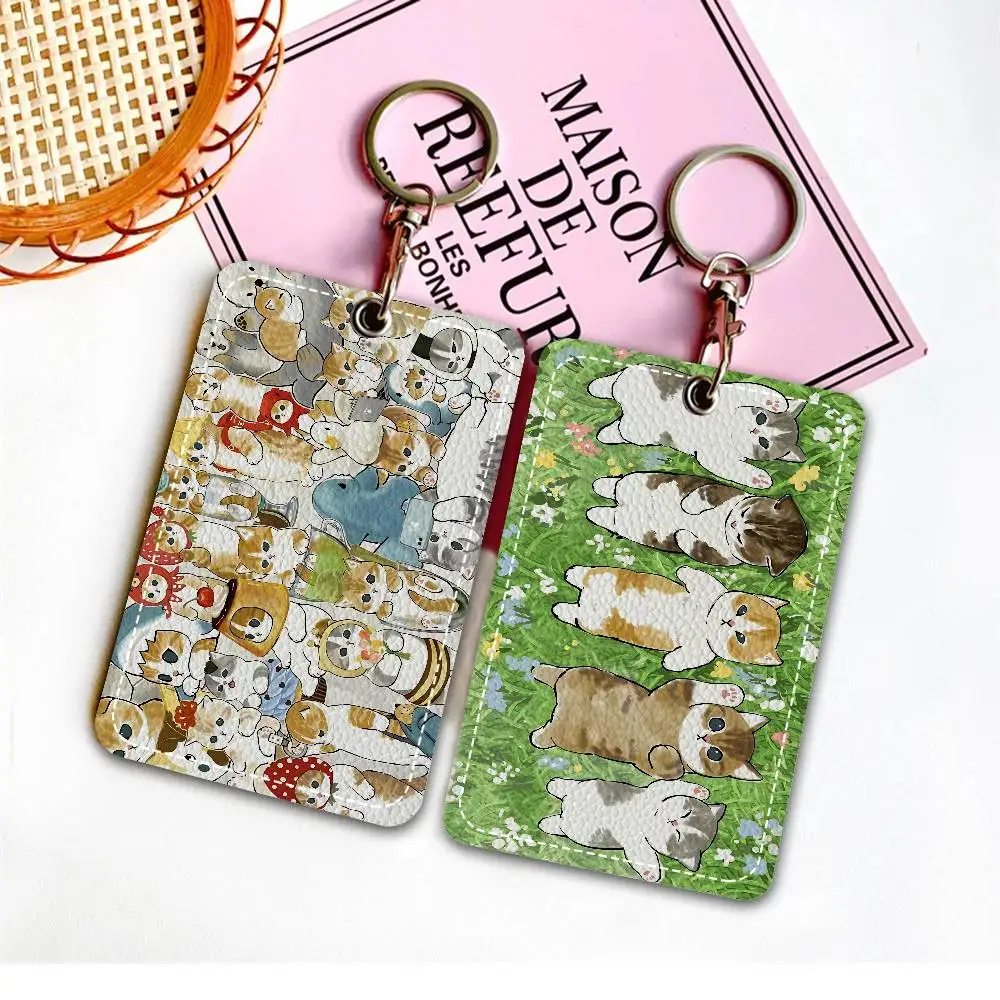 Popular Cute M-Mofusand Cat Rectangle Keychain Card Holder, Badge Credit Card Holder, Student ID Card Holder, Bus Cards Cover