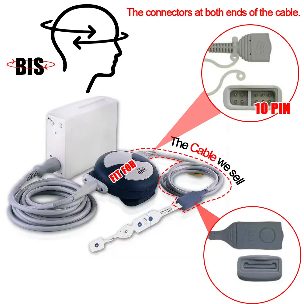 10-Pin Patient Connection Cable BIS Electrode Sheet Adapter EOS Disinfecting Type