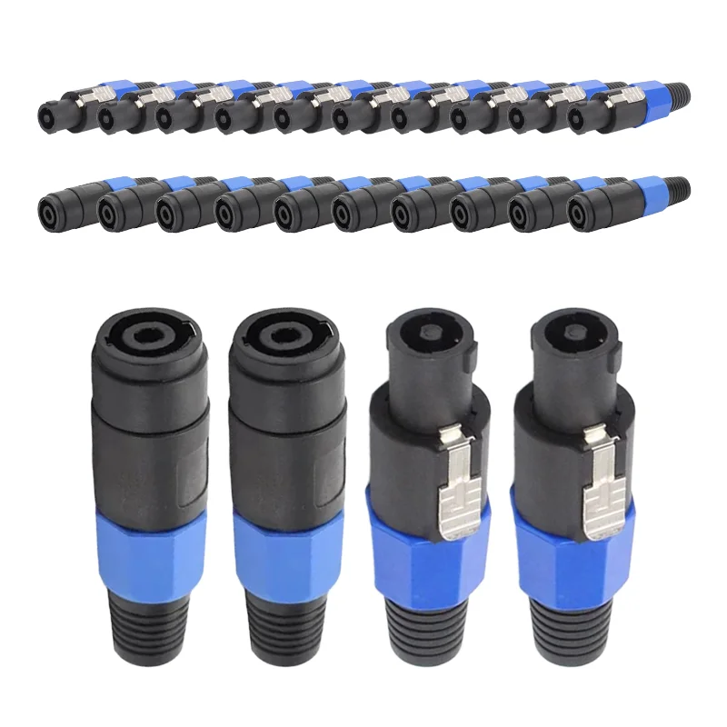 6/20/100PCS 4 Pin NL4FC Speaker Connector Locking Plug and Socket Male Docking Cable Connector Audio Adapter blue