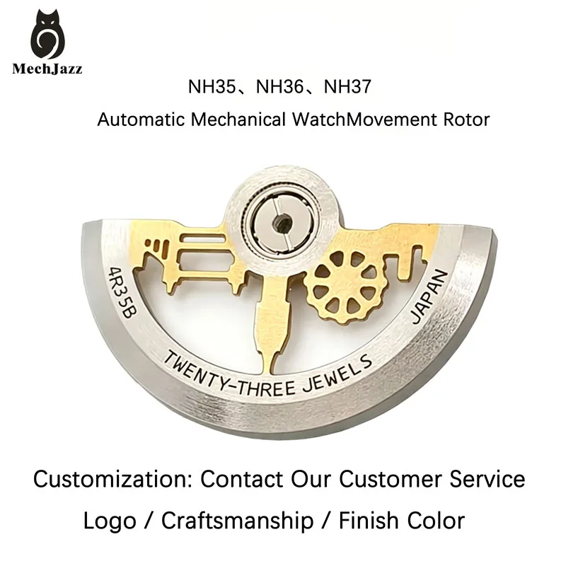 MechJazz Watch Rotor for NH35, NH36, NH37 Movements, Replacement Parts for Automatic Mechanical Watches