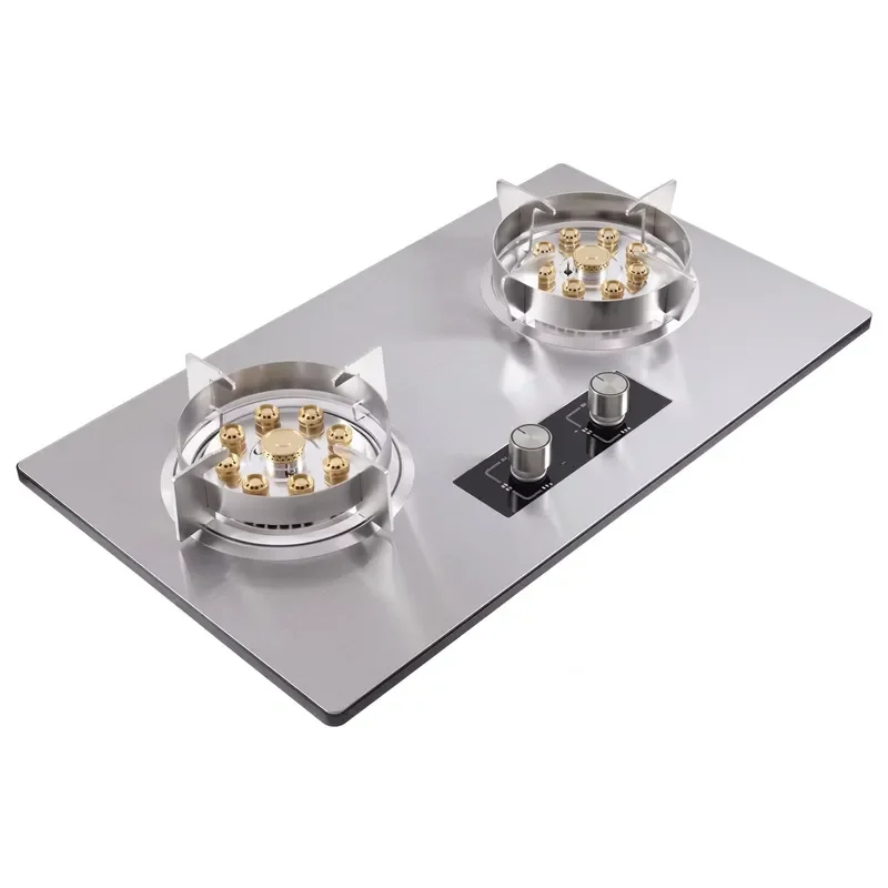 High-quality double stove stainless steel electric stove, electronic ignition, flame extinguishing protection, household