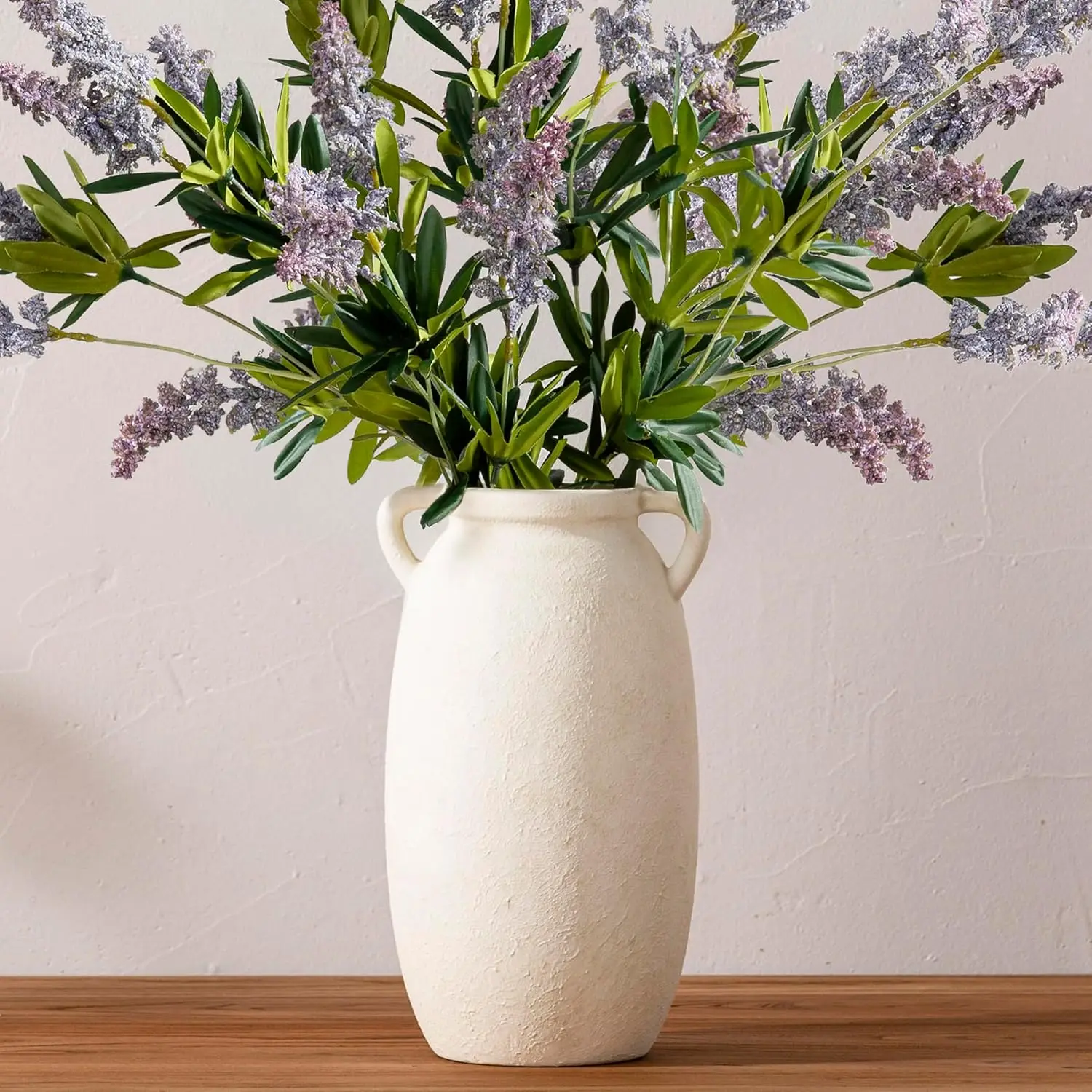 

Ceramic Flower Vase 12 inch Farmhouse Rustic Vase Decorative Pottery Terracotta Tall Vases for Home Decor Table Mantle F