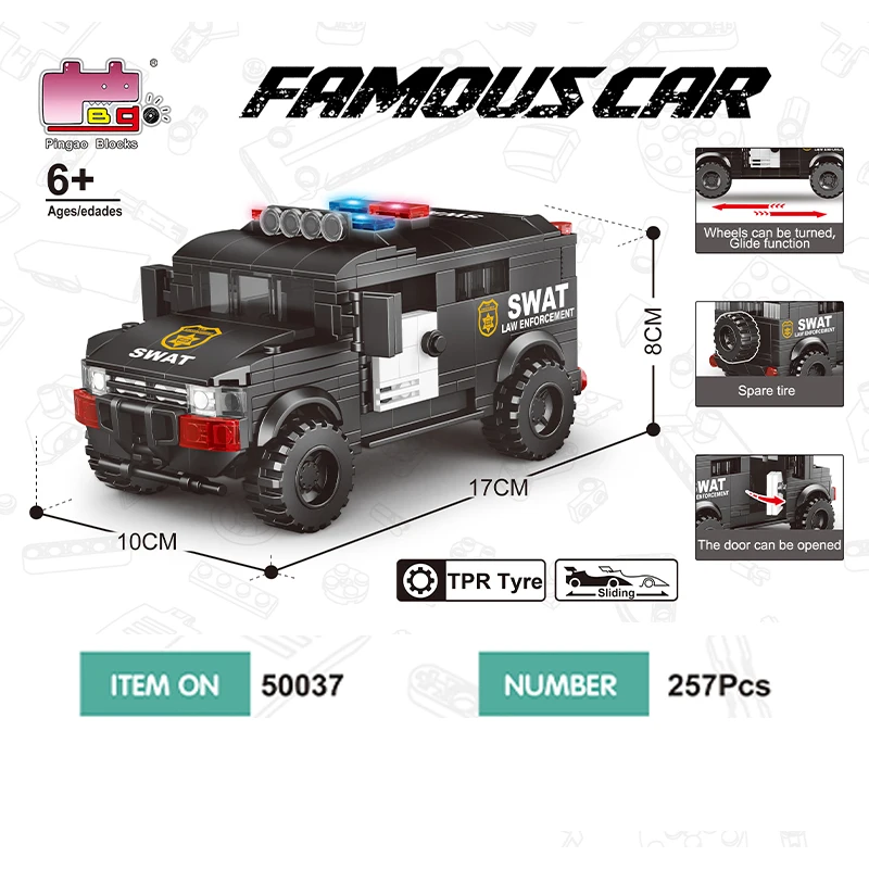 City Speed Sports Car Building Blocks Technique Carro Rennau Voiture Vehicle Police Car Pick Up MOC Educational Toys Gift