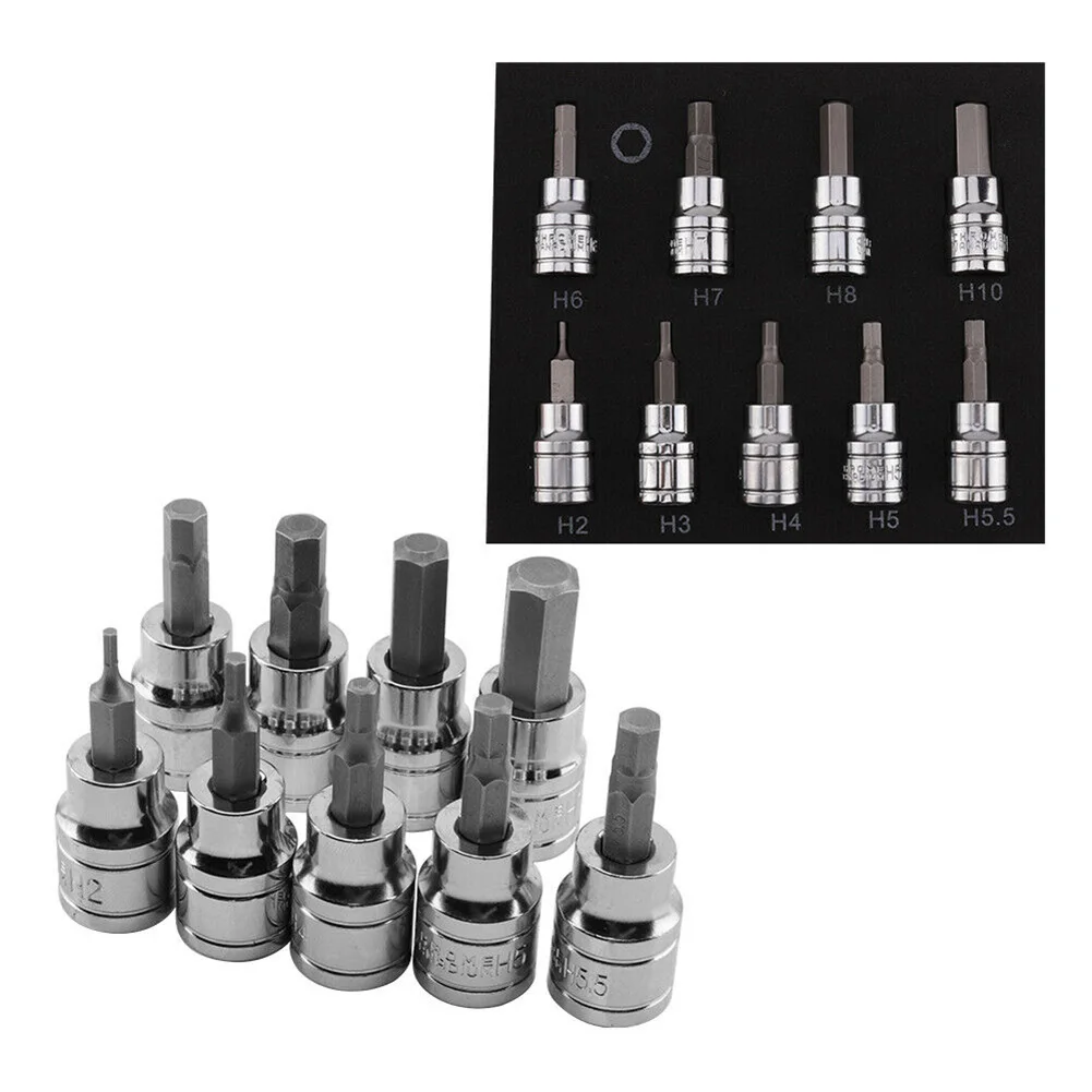 Hex Bit Bit Socket 9pcs/set Anti-corrosion Chrome Vanadium Steel Chrome vanadium steel 48mm Tools High Quality