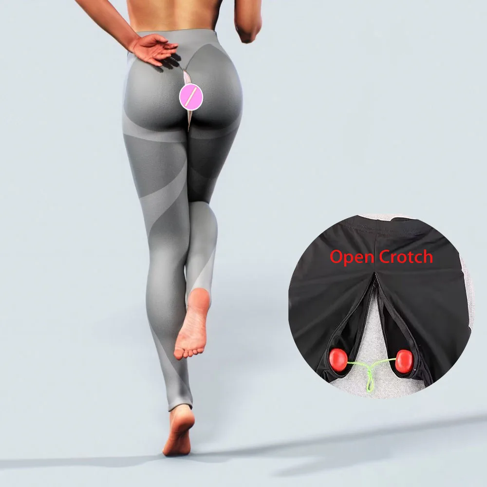 Leggings de escultura corporal de virilha aberta cinza mulheres activewear moldar calças de yoga vestuário de fitness calças de treino atlético pano de ginástica