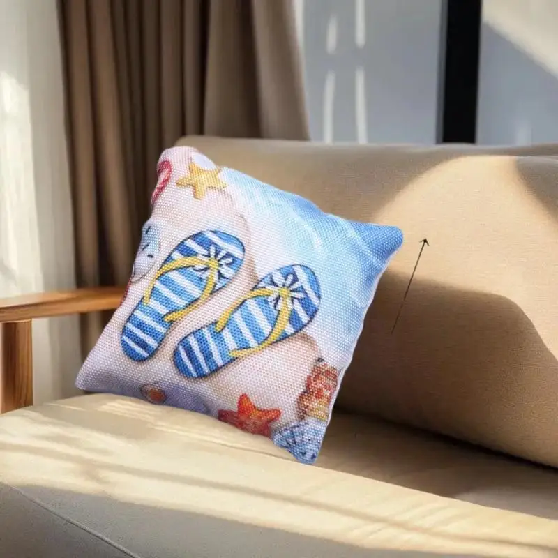 미니어처 여름 바다 해변 베개 3개 세트, 인형의 집 소파 장식 및 미니어처 홈 장면에 이상적