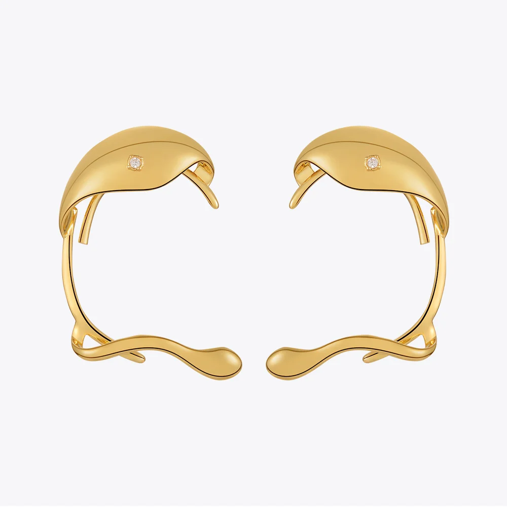 

ENFASHION Irregular Clip On Earrings For Women Fashion Jewelry Party Gold Color Ear Cuff 2022 Zircons Pendientes Mujer E221386