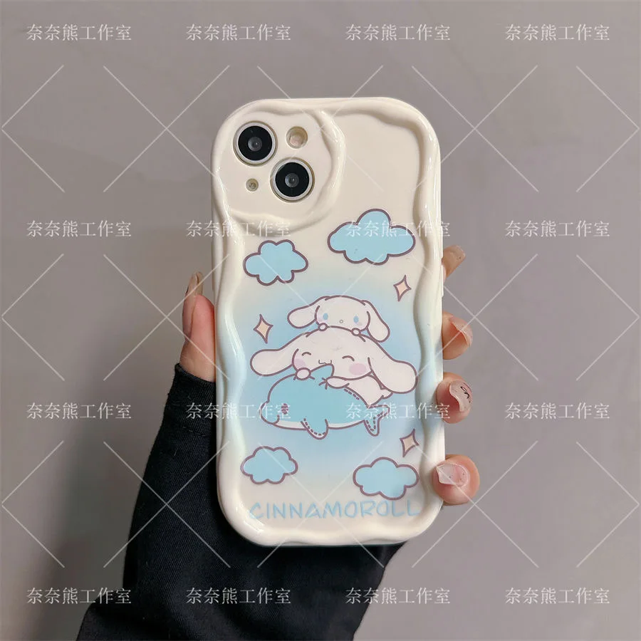 Cinnamoroll 3D Wave Bracket Bracelet Case for Samsung A73 A72 A71 A55 A54 A53 A35 A34 A33 A25 A24 A23 A15 A14 A13 4G 5G Cover image 3