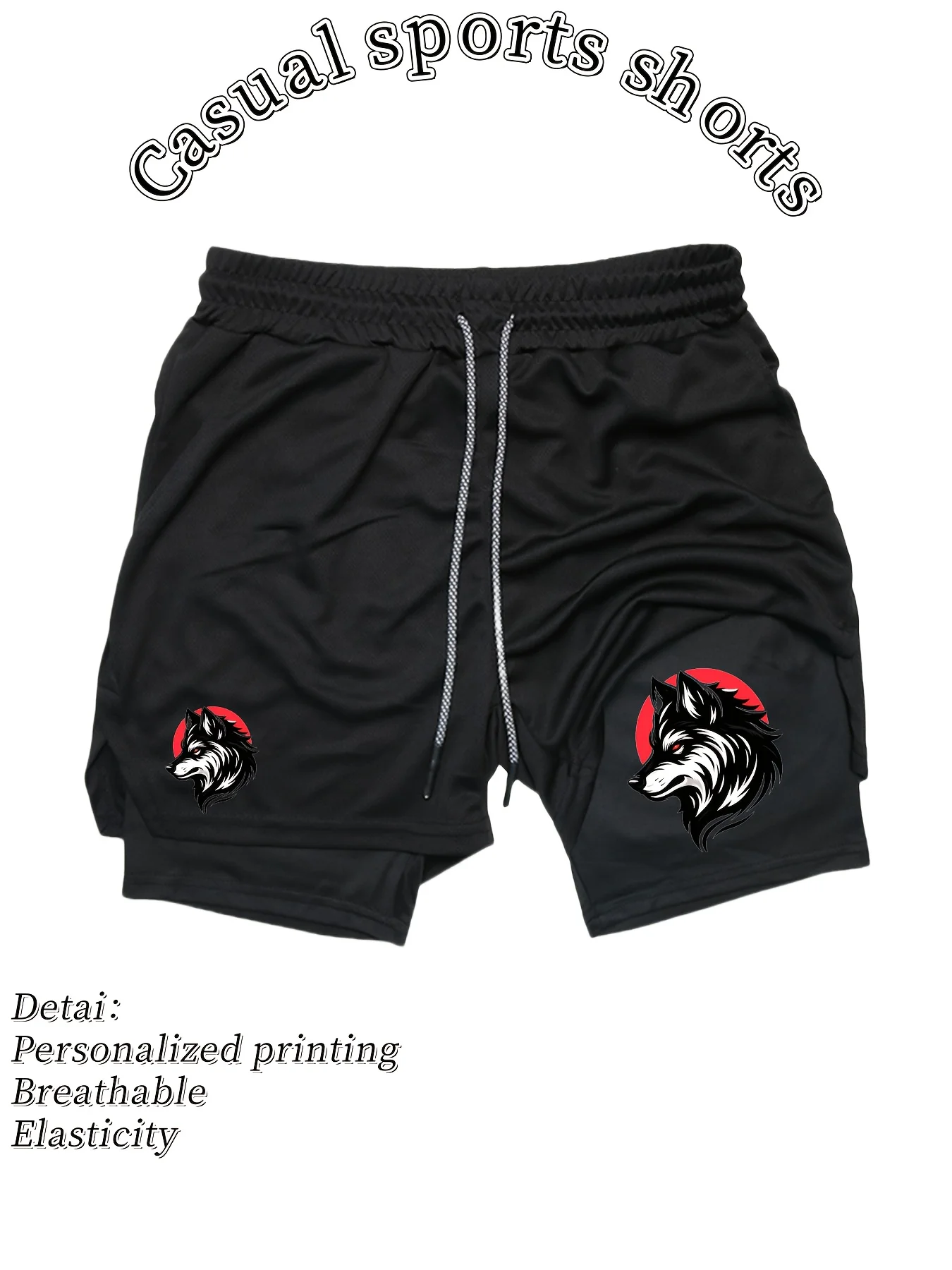 

2025 Summer New Men'S Quick-Dry Fitness Shorts Slightly Stretchy Breathable Running Training Pants with Trendy Prints