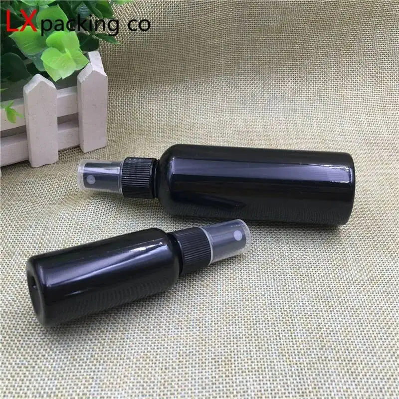 50PCS 30ML 100ML 150ML Black Plastic Spray Bottles Men Sprayer Empty Perfume Masculino Lotion Cosmetic Containers