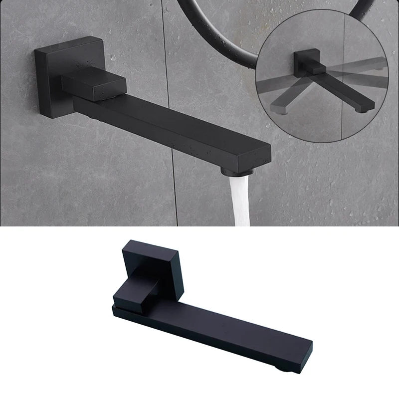 BAKALA Wash Basin Bathroom Faucet Hot And Cold Water Wall Mount Mixer Sink Tap Swivel Spout Bath With Modern Single Lever Handle