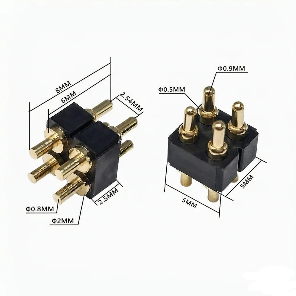2.54mm Pitch Pogo Pin Male Female Chassis Conductive Pin 8P Battery Charging Connector Power Supply   Current Test Spring Pin