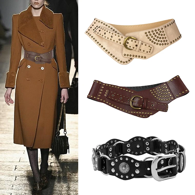 Customized Vintage Punk Style Rivet Belt, Fashionable Women's Street Wear, Unique Clothing Accessory Gifts.