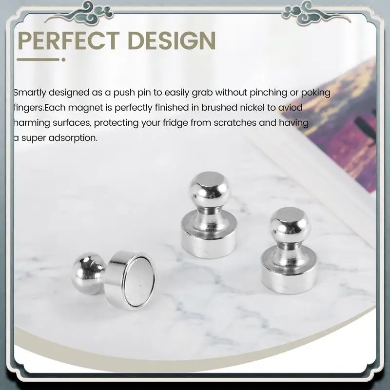 

Premium 18Pcs Metal Magnetic Push Pins Magnetic Thumb Tacks, Practical Fridge Magnets, Perfect For Whiteboard, Magnet Board