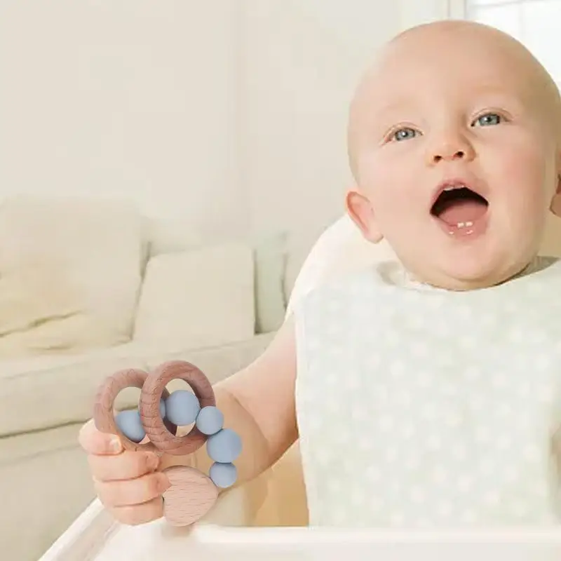 Mordedores de silicona para bebés, juguete de dentición sensorial, calmante, creativo, alivio de la dentición