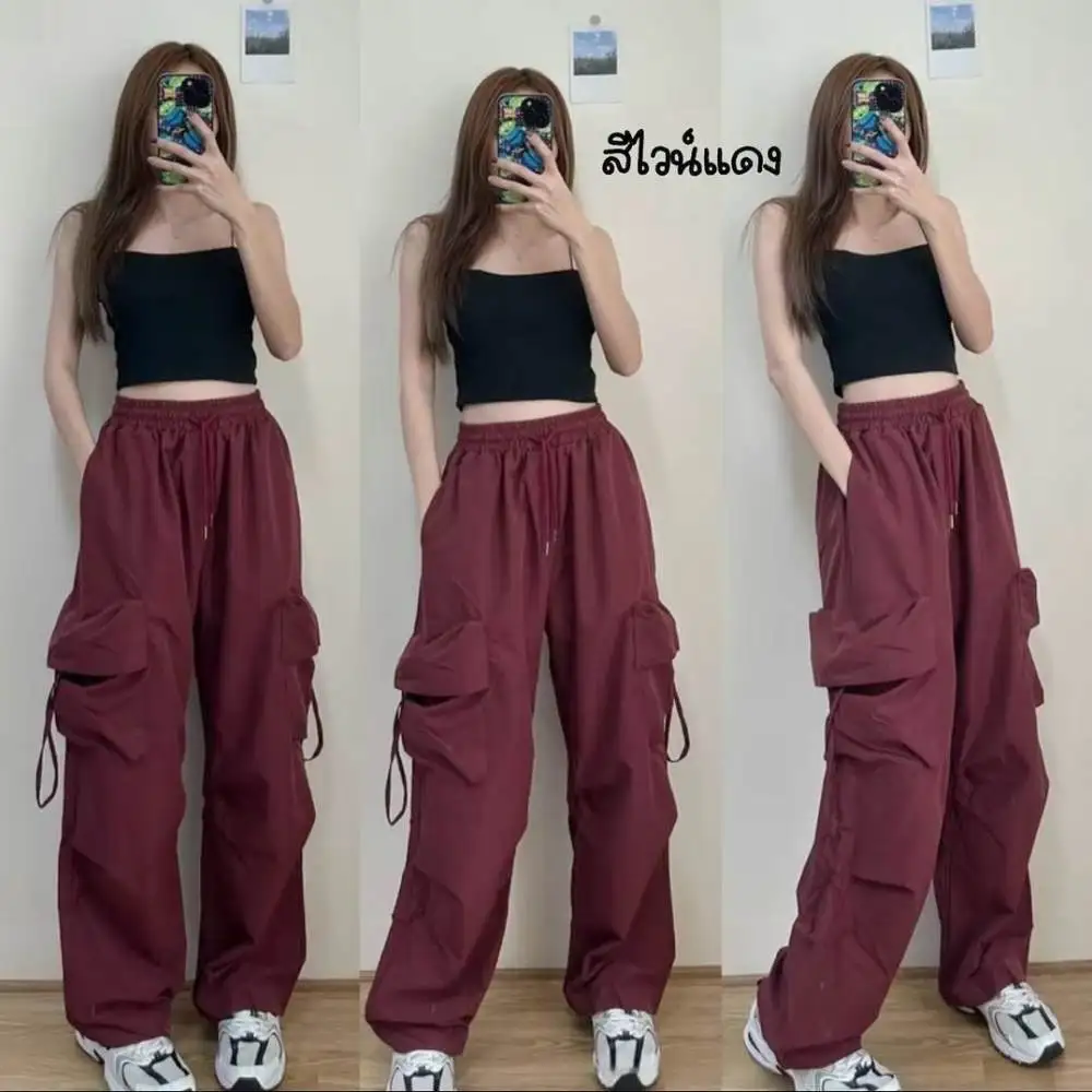 Mens Cargo Pants Summer Casual Loose Wide Leg Trousers Vintage High Waist Straight Street Fashion Comfortable Wear