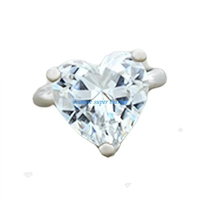 090B 1Pc Newborns Photography Props Silver Plated Baby Rings Heart-shape Rhinestoned Rings for Growth Record Photos Taking