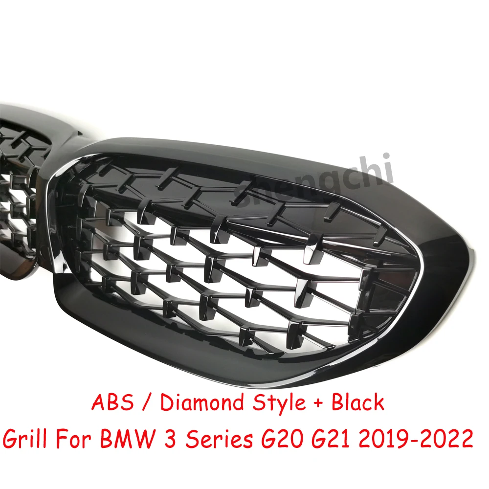 Grille de pare-chocs avant en diamant pré-Gli pour BMW Série 3, G20, G21, 318i, 320i, 330i, M340i, 318d, 320d, 330d, M340d, 2019-2022