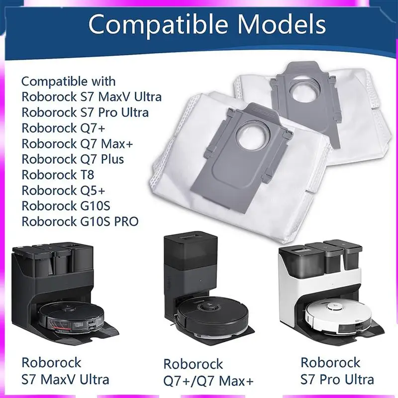 Roborock S7 MaxV Ultra / S7 Pro Ultra / Q7 Max / Q7 Max+/Q7 Max+Plus / S8+/Q5+対応 N98R型掃除機用交換バッグ
